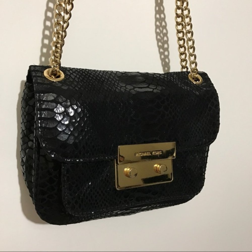 Michael Kors Black Crocodile Crossbody bag